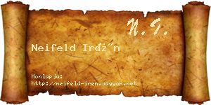 Neifeld Irén névjegykártya